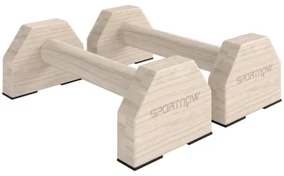 Obrázok produktu pre SPORTNOW Sada dvoch rúk na kliky, protišmykové, drevené, prírodné