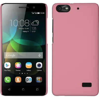 Produktbild von PhoneNatic Case kompatibel mit Huawei Honor 4c - Hülle rosa gummiert Hard-case + 2 Schutzfolien