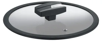 Produktbild von Balance Glasdeckel mit schwarzem Silikonrand 20 cm, Glas, transparent