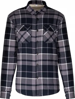 Produktbild von Kariban - Hemdjacke für Herren RW9493 (XL) (Sturmgrau/Marineblau)
