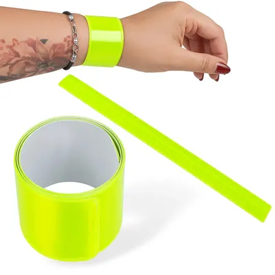 Zdjęcie produktu dla Opaska bezpieczeństwa odblaskowa na ramię rękę rower samozaciskująca na nogę dla dzieci i dorosłych PVC 30 x 3 cm