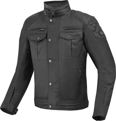 Zdjęcie produktu dla Wodoodporna motocyklowa kurtka woskowana Bogotto Barton, czarna, M