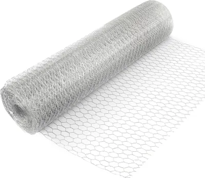 Produktbild von Wiltec Volierendraht 25 x 0,5 m, Hasendraht mit 50 mm Maschenweite, Sechseckgeflecht Stahl verzinkt, wetterfester Hühnerdraht für Gehege