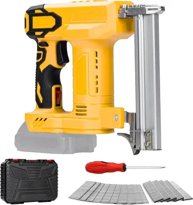 Produktbild von Accu-Nagelpistole – Elektrische Tacker – Für Heimwerkerarbeiten – 2-in-1-Funktion – 100 Nägel – Schwarz