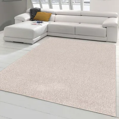 Image de Tapis tissé plat au design simple et uni, beige Taille - 200 x 290 cm