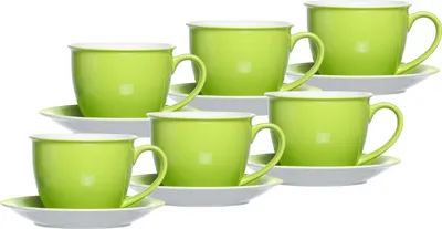 Obrázek produktu pro Ritzenhoff & Breker DOPPIO café au lait šálek s podšálkem 350 ml sada 6 ks zelená