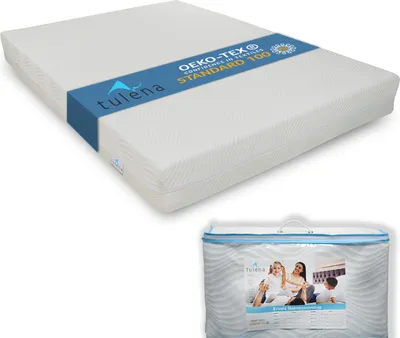 Produktbild von TULENA Matratzenbezug 90 x 200 cm Wollweiß mit Viscose 18 cm hoch Waschbar mit Reißverschluss Ersatz Bezug, Weiß