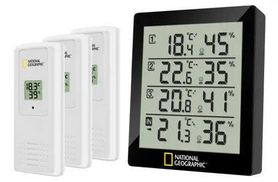 Image de NATIONAL GEOGRAPHIC Thermohygromètre pour 4 points de mesure