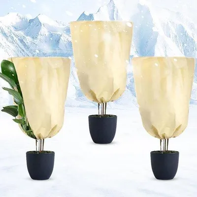 Image de Protection hivernale des plantes - Lot de 3 housses anti-gel - Housse de protection avec fermeture éclair - Réutilisable à l'extérieur - 100 x 80 cm