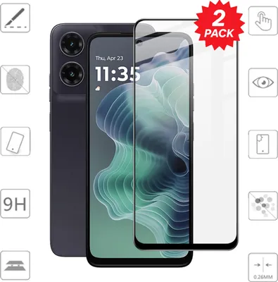 Immagine prodotto di Per Motorola Moto G35 5G 2x 3D Premium pieno 9H 0,3 mm temperato protezione dello schermo di vetro