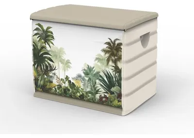 Produktbild von PLASTIKEN 260 l abschließbare Aufbewahrungsbox mit Rollen, beige – Gartenbox 80 x 61 x 53 cm