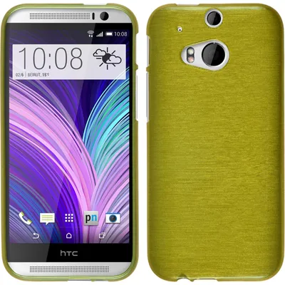 Produktbild von PhoneNatic Case kompatibel mit HTC One M8 - pastellgrün Silikon Hülle brushed + 2 Schutzfolien