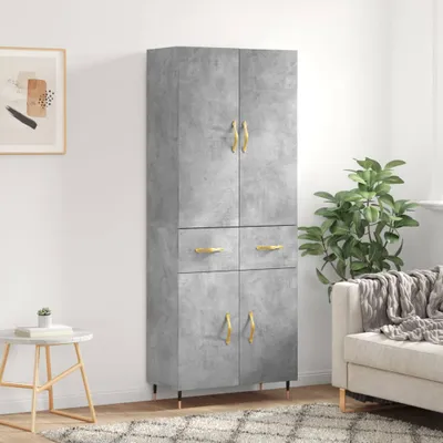 Produktbild von Highboard Betongrau 69,5x34x180 cm Holzwerkstoff