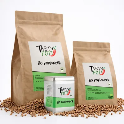 Produktbild von Tasty Pott Koriander ganz - verschiedene Größen im Beutel - 30g