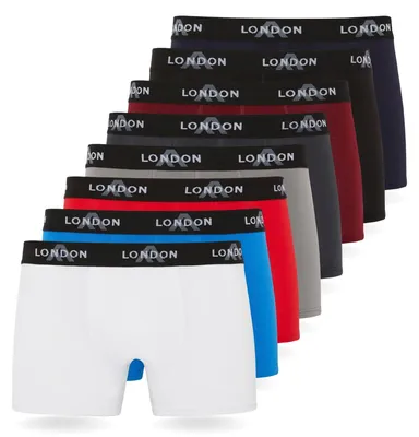 Productafbeelding van FM London, 4-delige set hipster boxershorts voor heren, met elastische tailleband
