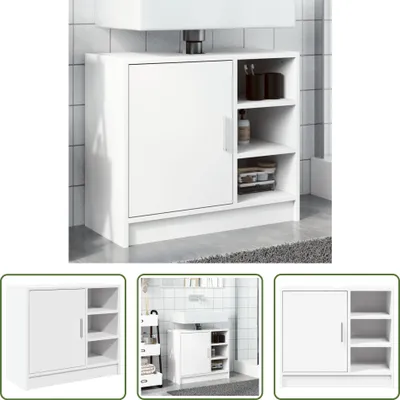 Produktbild von The Living Store Waschbeckenunterschrank Weiß 63x29x55 cm Holzwerkstoff