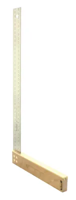 Image de Equerre de menuisier Hedue Noyer 400 mm Feuille d'acier inoxydable 35 mm