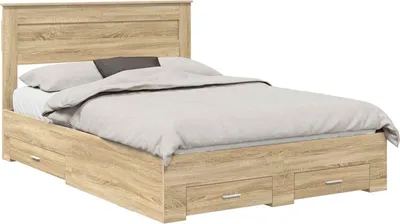 Immagine prodotto di vidaXL Struttura letto con testiera in rovere Sonoma 150 x 200 cm Materiale a base di legno