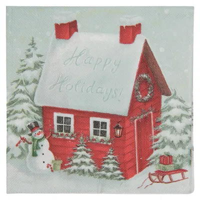 Immagine prodotto di Clayre & Eef Tovaglioli di carta, confezione da 20, 33x33 cm, verde