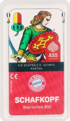 Obrázek produktu pro FC Bayern Mnichov hrací karty Schafkopf červeno-bílé bavorský obrázek