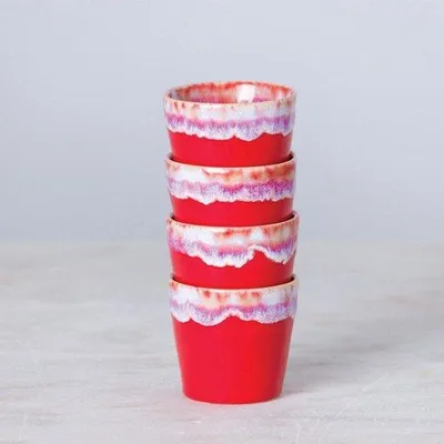 Productafbeelding van Costa Nova Grespresso Lungo bekers – Set van 6 – rood – 7,5 cm – Koffiekopjes