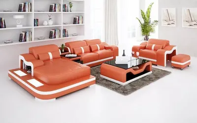 Produktbild von Modernes Sofa Ecksofa L Form Sessel Couchtisch Hocker Ecksofa Polster Hocker Neu