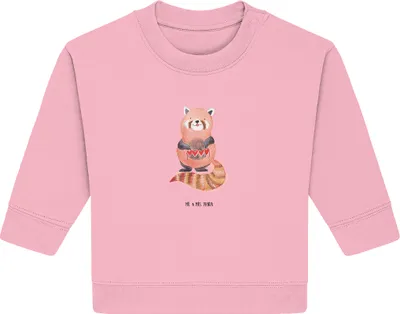 Produktbild von Mr. & Mrs. Panda Organic Baby Pullover Roter Panda 12. - 18. Monat - Baumwolle Pink - Geschenk, Liebe, Bullover, Lustige Sprüche, Liebling, Rot, Herz, Lieblingsmensch