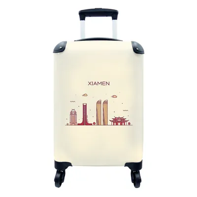 Produktbild von MuchoWow® Koffer Handgepäck Trolley Rollkoffer Kleine Reisekoffer mit 4 Rollen - Xiamen - China - Skyline - Cabin Size < 55x40x23 cm & 55x40x20 cm - Fotokoffer - Kabinenkoffer - Boardgepäck - Reise-Box - Reisekoffer - Reisegepäck - Koffer mit Bild - Trolley für Kinder