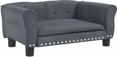 Immagine prodotto di vidaXL Letto per cani grigio scuro 70x45x30 cm in velluto