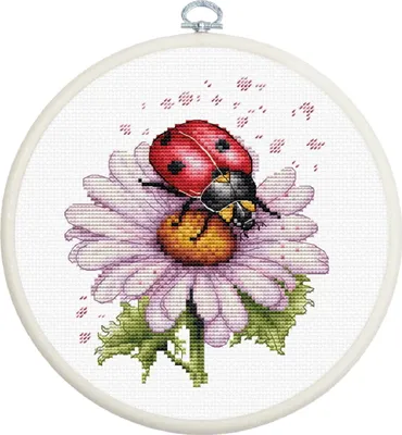 Productafbeelding van Luca-S kruisstikset met borduurraam, "Wildbloemen", telpatroon, 11x13,5 cm