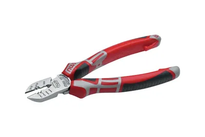 Image de NWS Pince coupante latérale d'électricien 190m | 4 fonctions : Couper - dénuder - sertir - plier | Tranchants trempés par induction en plus