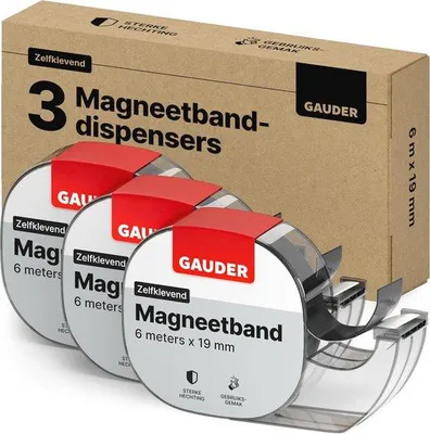 Immagine prodotto di Distributore di nastro magnetico autoadesivo | 3 strisce magnetiche | Nastri magnetici | 6 m