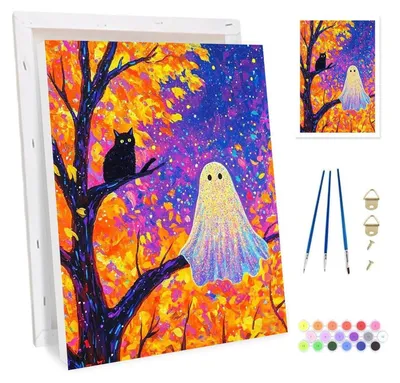 Immagine prodotto di Kit per dipingere per numeri con cornice, adatto agli adulti, include una tela e un cavalletto in legno, dimensioni 20x30 cm, con soggetti paesaggistici