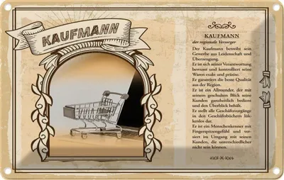 Produktbild von vianmo Blechschild 12x18 cm Kaufmann Beruf Arbeit