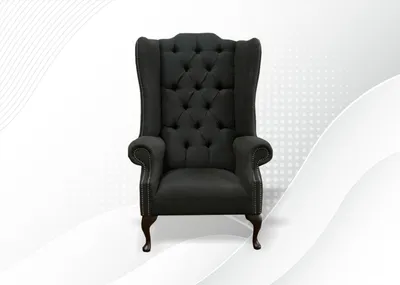 Zdjęcie produktu dla Fotel skrzydłowy Chesterfield sofa fotel klasyczny fotel salon meble klubowe aksamit nowy