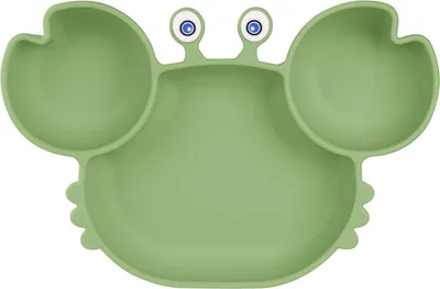 Produktbild von Putzteller mit Fächern - Silikon Babybrett / Rutschfeste Kinderunterlage mit Saugnäpfen - Selbstfütterungstraining