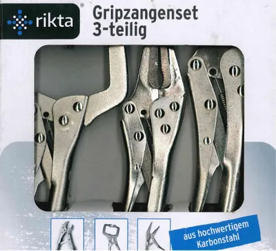 Produktbild von rikta Gripzangenset 3-teilig aus hochwertigem Kohlenstoffstahl