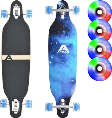 Produktbild von Apollo Longboard "Blue Sky" Twin Tip DT Komplettboard 91,44 x 22,86 cm 7 Lagen Holzdeck Cruiser-Board