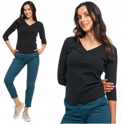 Immagine prodotto di Moraj - Maglione da donna, taglia S - Maglia a maniche lunghe, colore nero - Maglione in maglia da donna - Maglione in maglia con scollo a V