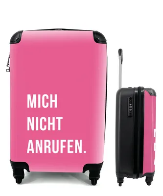 Produktbild von MuchoWow® Koffer Handgepäck Trolley Rollkoffer Kleine Reisekoffer mit 4 Rollen - Ich rufe nicht an - Rosa - Zitate - Cabin Size < 55x40x23 cm & 55x40x20 cm - Fotokoffer - Kabinenkoffer - Boardgepäck - Reise-Box - Reisekoffer - Reisegepäck - Koffer mit Bild - Trolley für Kinder