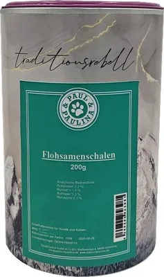 Produktbild von Paul & Paulina Flohsamenschalen 200g gemahlen Einzelfuttermittel für Hunde und Katzen