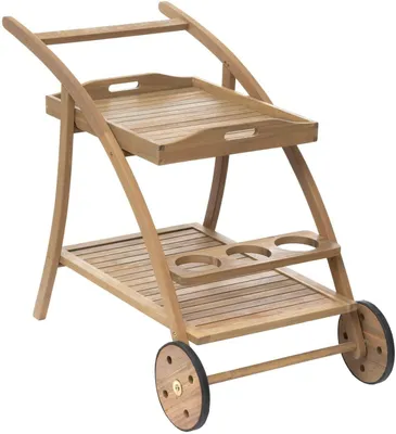 Produktbild von 2-stöckiger beistelltisch "tiwi" 2 räder aus akazienholz - Hespéride