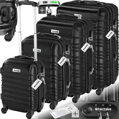 Produktbild von Hartschalenkoffer-Set Mila 4-teilig aus robustem ABS-Kunststoff inkl. Kofferwaage und -anhänger