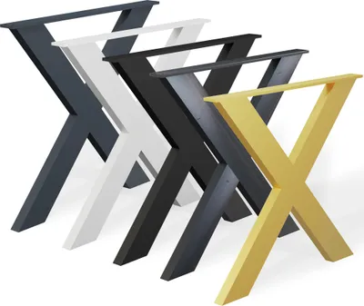 Produktbild von Magnetic Mobel 2 x Tischgestell 83x72 cm (Weiß) Tischkufen Tischuntergestell Tischbeine X - Gestell