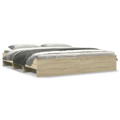 Produktbild von vidaXL Bettgestell ohne Matratze Sonoma-Eiche 180x200 cm Holzwerkstoff
