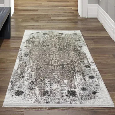 Image de Tapis de salon oriental avec ornements en beige Taille - 80 x 150 cm