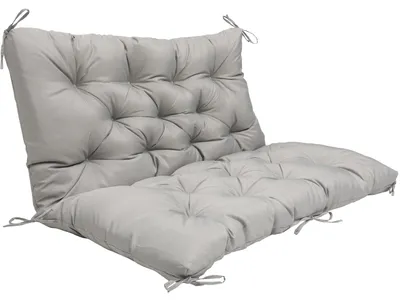 Image de Coussins pour banc de jardin, imperméables, rembourrage confortable, couleur gris