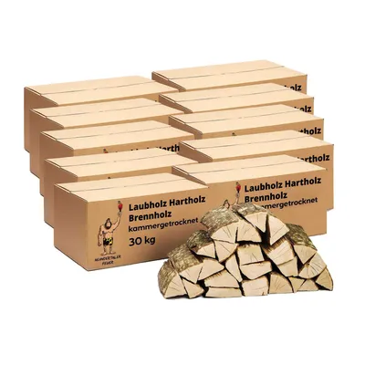 Produktbild von Neandertaler Feuer Brennholz Kaminholz Hartholz – Grillholz 25 cm 300 kg Feuerholz | Holz für Grill Kamin Smoker Ofen | Firewood Laubholz Holzkamin