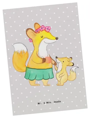 Produktbild von Mr. & Mrs. Panda Postkarte Mutter Herz - Grau Pastell - Geschenk, Ansichtskarten, Grußkarte, Fotokarte, Ansichtskarte, Postkarten