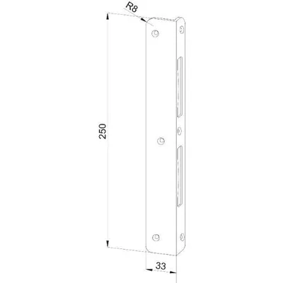 Produktbild von Winkelschließblech f. STV F20 R4, f. Falle u. Riegel, Falz 4 mm,verzinkt silber